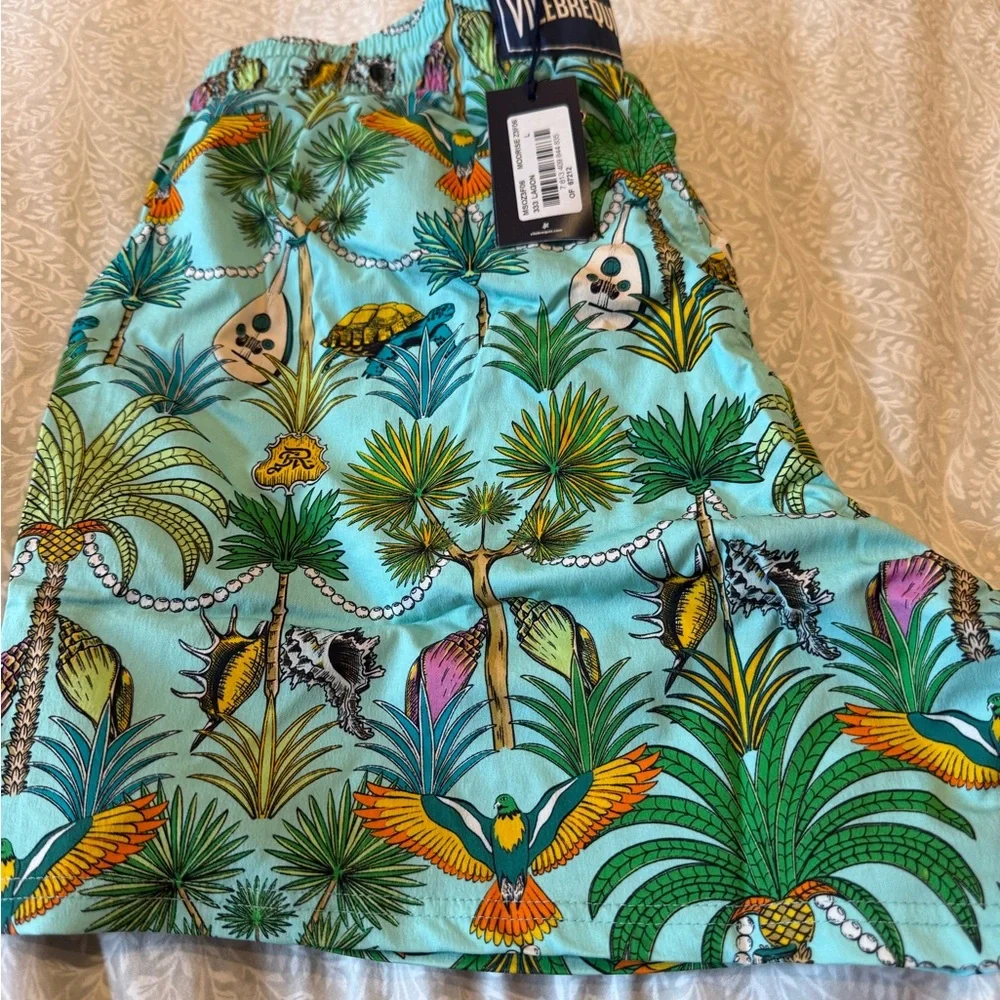 Vilebrequin Aqua Jungle Print Swim Shorts